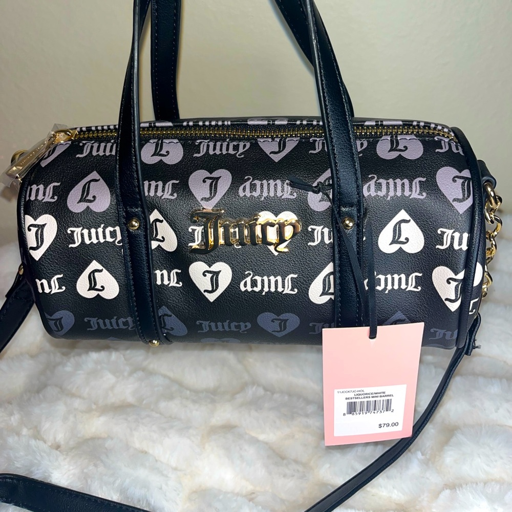 NWT Juicy Couture Black And White Mini Barrel